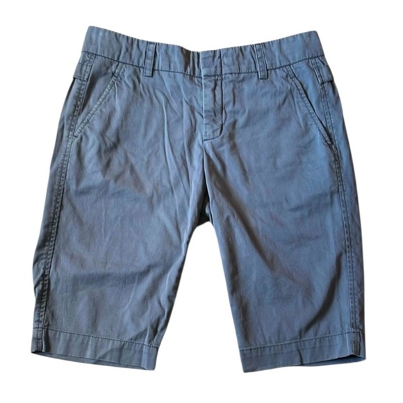 VINCE Side buckle Bermuda Short Flat Front Stretch cotton Cobalt blue Women’s 4 - Picture 12 of 12